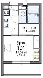 レオパレスクワトロ 1Kの間取図画像