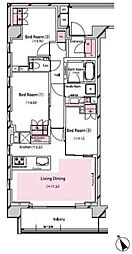 JR山手線 恵比寿駅 徒歩12分の賃貸マンション 3階3LDKの間取り
