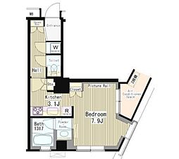 MY TOWER RESIDENCE 16階1Kの間取り