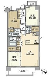 イニシア文京根津 2SLDKの間取図画像