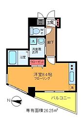 アベニール高砂 ワンルームの間取図画像