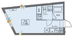 プラティーク目黒洗足 1階ワンルームの間取り