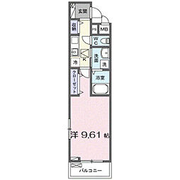ル・ボワ 1Kの間取図画像