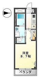 グラン・ルーチェ 2階1Kの間取り