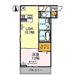 おおさか東線 JR長瀬駅 徒歩3分の賃貸アパート 2階1LDKの間取り