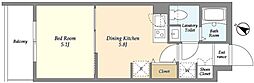 フュージョン池袋ウエスト 1DKの間取図画像