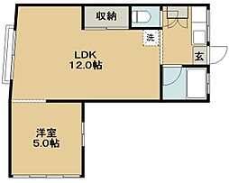 ＫＡＮＡ　Ｈｅｉｍ 2階1LDKの間取り