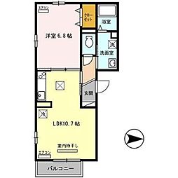 阪急神戸本線 西宮北口駅 徒歩3分の賃貸アパート 1階1LDKの間取り