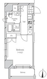 フトゥールス南麻布 1Kの間取図画像
