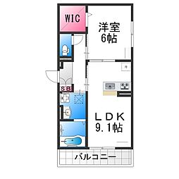 パサログランデ綾之町 1LDKの間取図画像