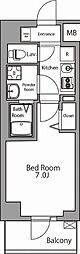 N-stageMatsudo 1Kの間取図画像