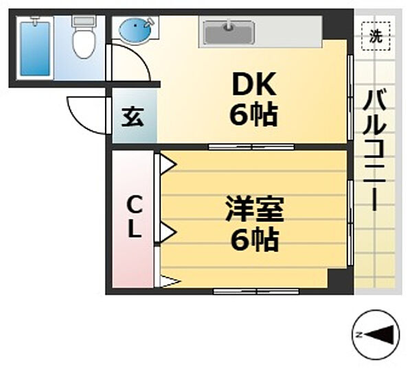 エスパレス六甲 ｜兵庫県神戸市灘区神ノ木通３丁目(賃貸マンション1DK・2階・23.00㎡)の写真 その2