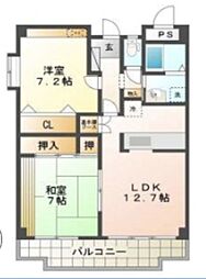 桜マンション 2LDKの間取図画像