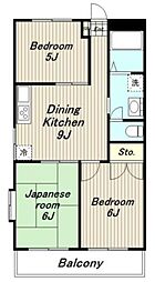 エスケービル 3階3LDKの間取り