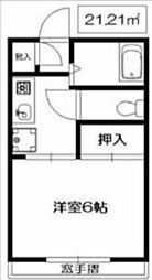 ロジュマン久米川 2階1Kの間取り