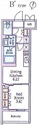 クレストコート池上六丁目 1DKの間取図画像