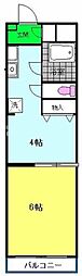 ハイウェル湘南台 1Kの間取図画像