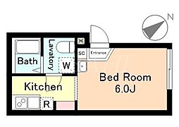 Chum 358 2階1Kの間取り