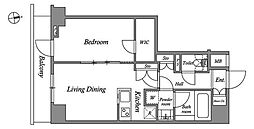 ザ・レジデンス神楽坂I 1階1LDKの間取り