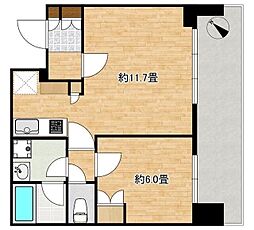 Ｂｒｉｌｌｉａ Ｔｏｗｅｒ浜離宮 18階1LDKの間取り