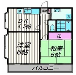 鳴島ビル 2DKの間取図画像