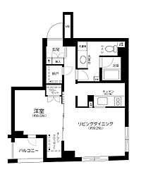 プラウドジェム市ヶ谷 1LDKの間取図画像