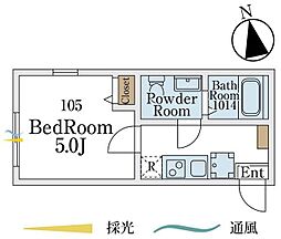 メゾン ヴェール 生田 1Kの間取図画像