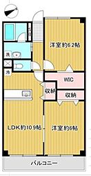 サニードエル3 2LDKの間取図画像