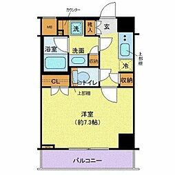 東急田園都市線 用賀駅 徒歩6分の賃貸マンション 2階1Kの間取り