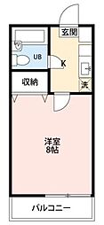 エスポワール壱番館 1Kの間取図画像