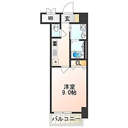 グランディール阪南町3番館 1Kの間取図画像