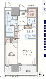 リビオタワー品川 1LDKの間取図画像