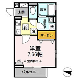 グレーススクエア 1Kの間取図画像