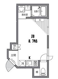 東急目黒線 西小山駅 徒歩10分の賃貸テラスハウス 1階1Kの間取り