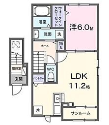 プラウドシティ南大塚Ｆ 2階1LDKの間取り