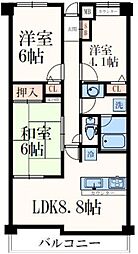 ドラゴンマンション多摩センター壱番館 1階3LDKの間取り