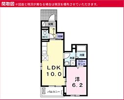 ボヌール・エム 1LDKの間取図画像