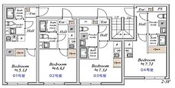 板橋区相生町マンション 1Kの間取図画像