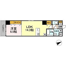 セントラル立川 1LDKの間取図画像