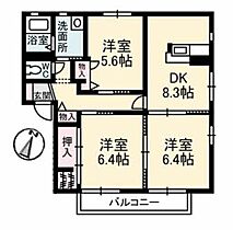 ペルレ　Ｄ棟 D0208 ｜ 岡山県倉敷市白楽町562-1（賃貸アパート3DK・2階・62.87㎡） その2