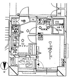 ブライズ東新宿 1Kの間取図画像