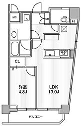 MYRIARESIDENCE上池袋2 1LDKの間取図画像