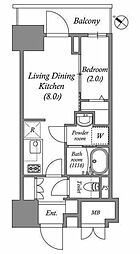 レフィールオーブ南行徳駅前 1LDKの間取図画像