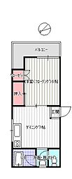 サンコーポ長沼 2階1DKの間取り