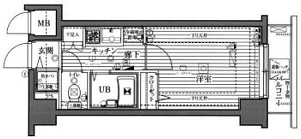 グランド・ガーラ西新宿Ｗest ｜東京都新宿区西新宿５丁目(賃貸マンション1K・7階・19.80㎡)の写真 その2