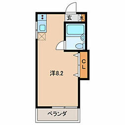 ホワイトKY ワンルームの間取図画像