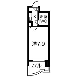 ライオンズマンション薬院駅南 1Kの間取図画像
