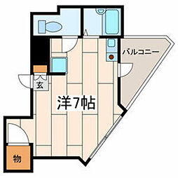エスポアールカヤギヤ8 ワンルームの間取図画像