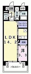 メゾンドラック 1LDKの間取図画像