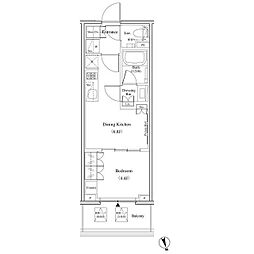 ザ・パークハビオ北千住 14階1DKの間取り